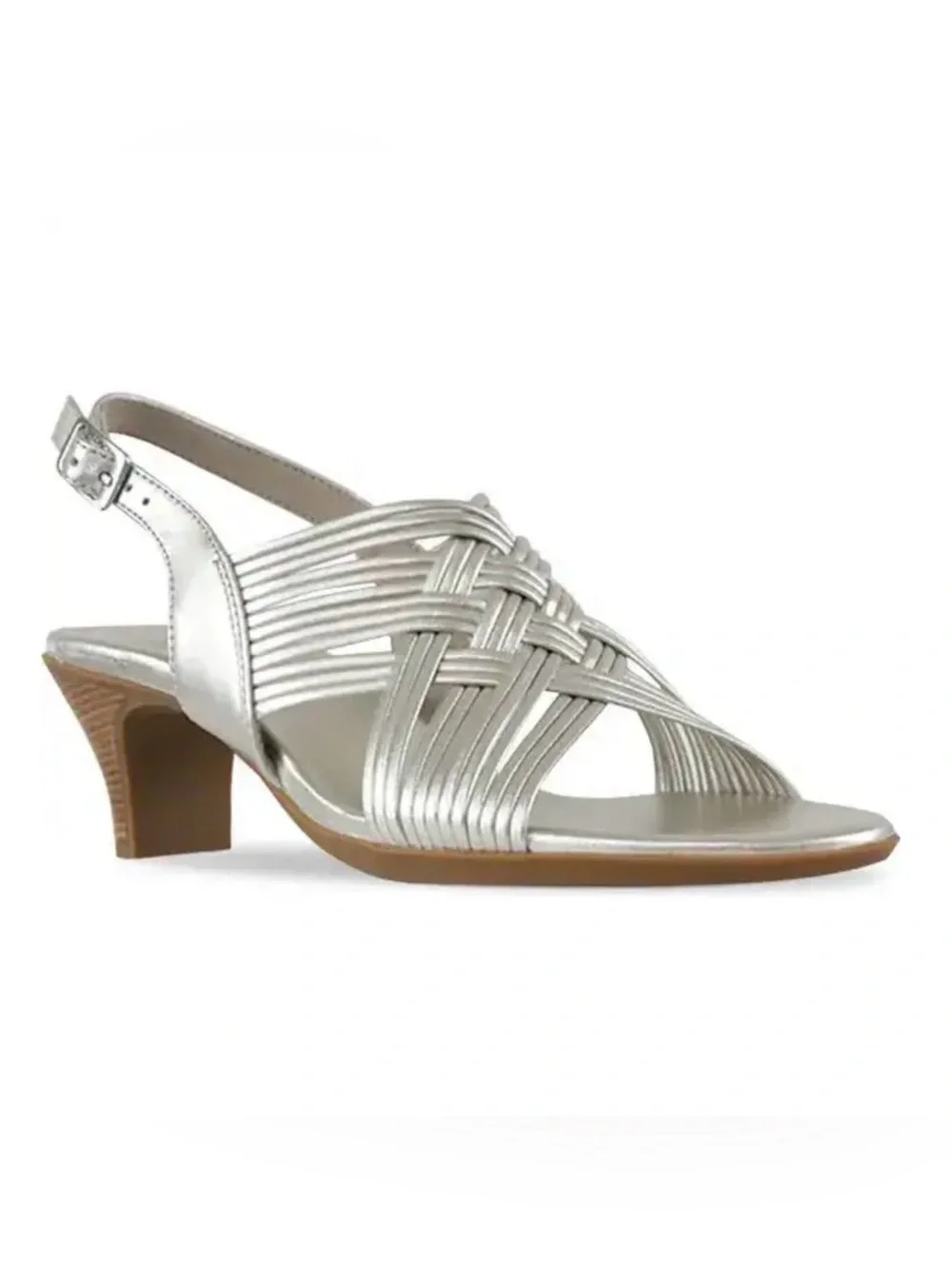 Munro Marianna Gold Silver Strappy Low Heel Sandals - Women size 10 SS